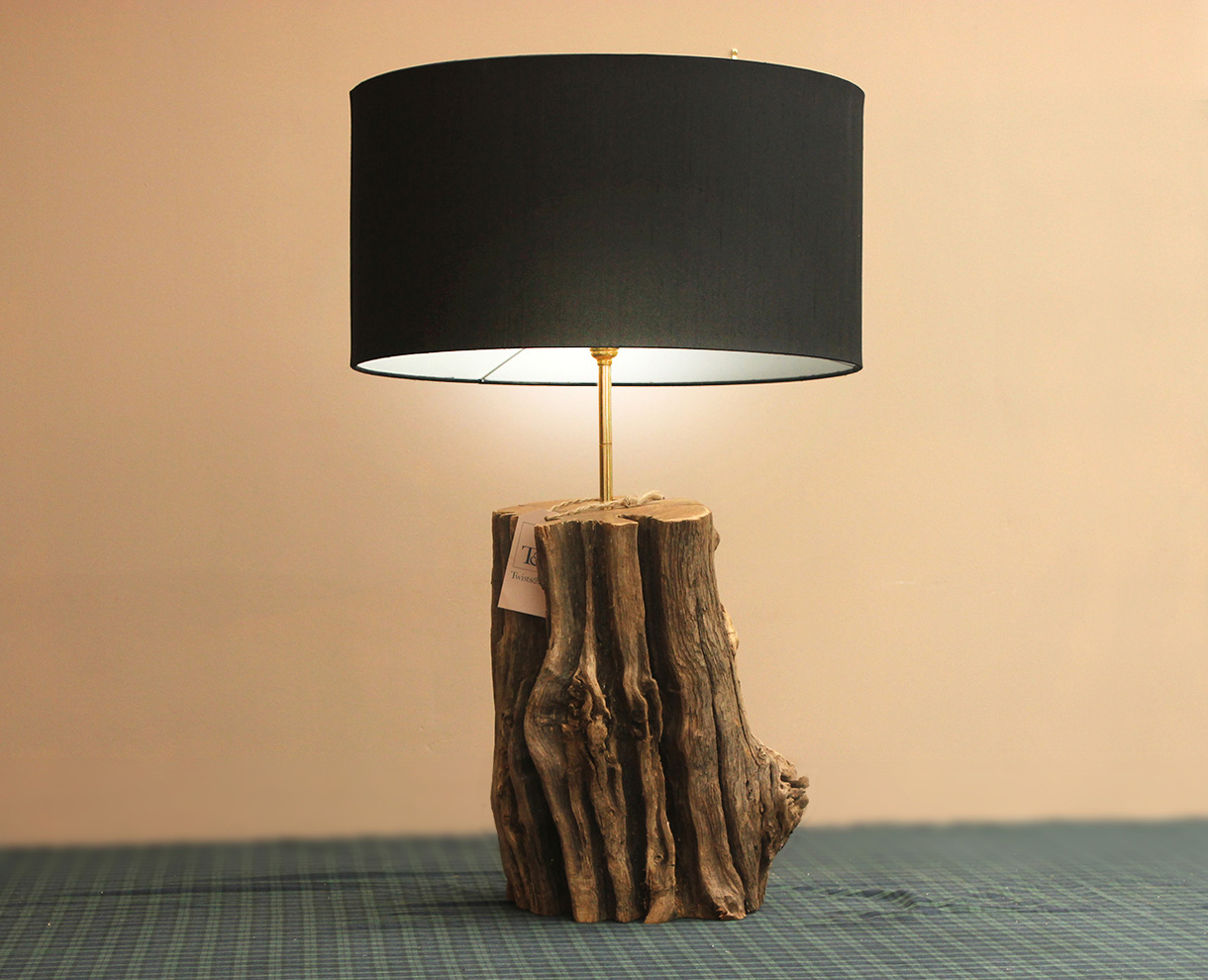 dark wood table lamp